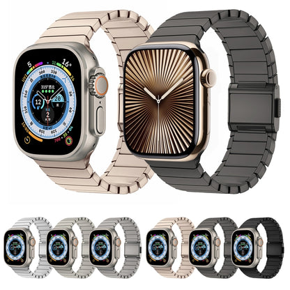 For Apple Watch 42mm / 41mm / 40mm / 38mm Bamboo Norman Buckle Titanium Alloy Watch Band(Black) by bashfashion