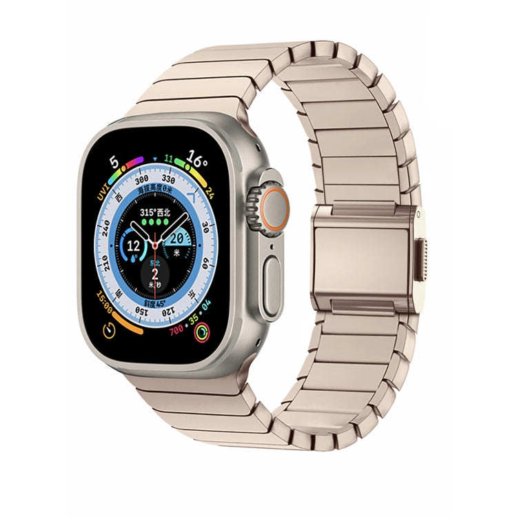 For Apple Watch 46mm / 49mm / 45mm / 44mm Bamboo Norman Buckle Stainless Steel Watch Band(Gold) by bashfashion