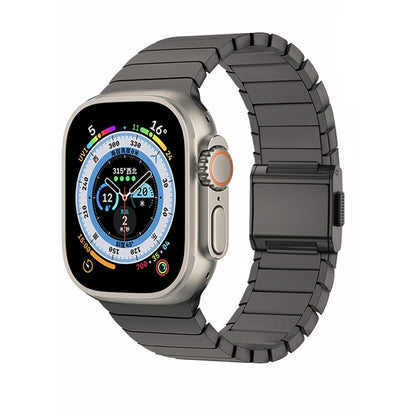 For Apple Watch 46mm / 49mm / 45mm / 44mm Bamboo Norman Buckle Stainless Steel Watch Band(Slate) by bashfashion