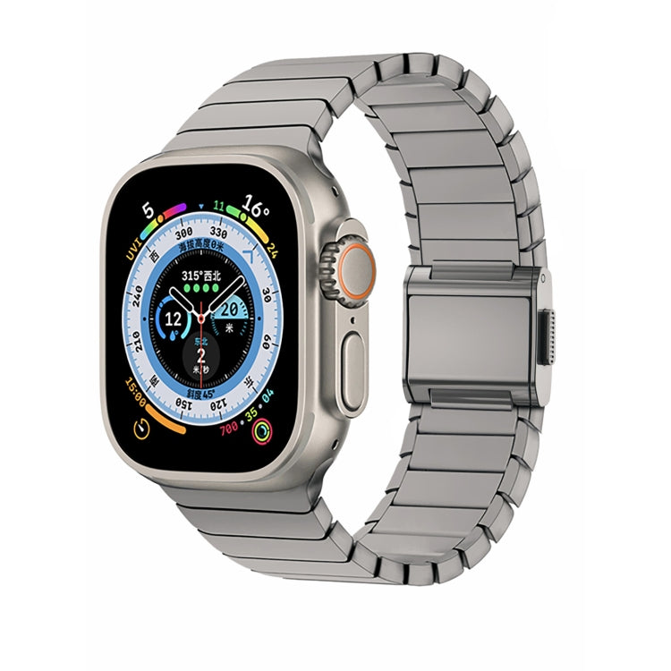 For Apple Watch 46mm / 49mm / 45mm / 44mm Bamboo Norman Buckle Stainless Steel Watch Band(Natural) by bashfashion