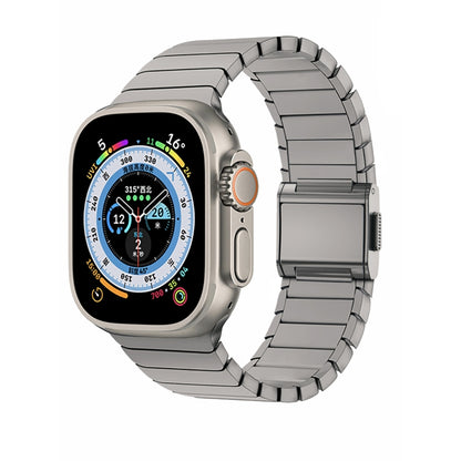 For Apple Watch 46mm / 49mm / 45mm / 44mm Bamboo Norman Buckle Stainless Steel Watch Band(Natural) by bashfashion