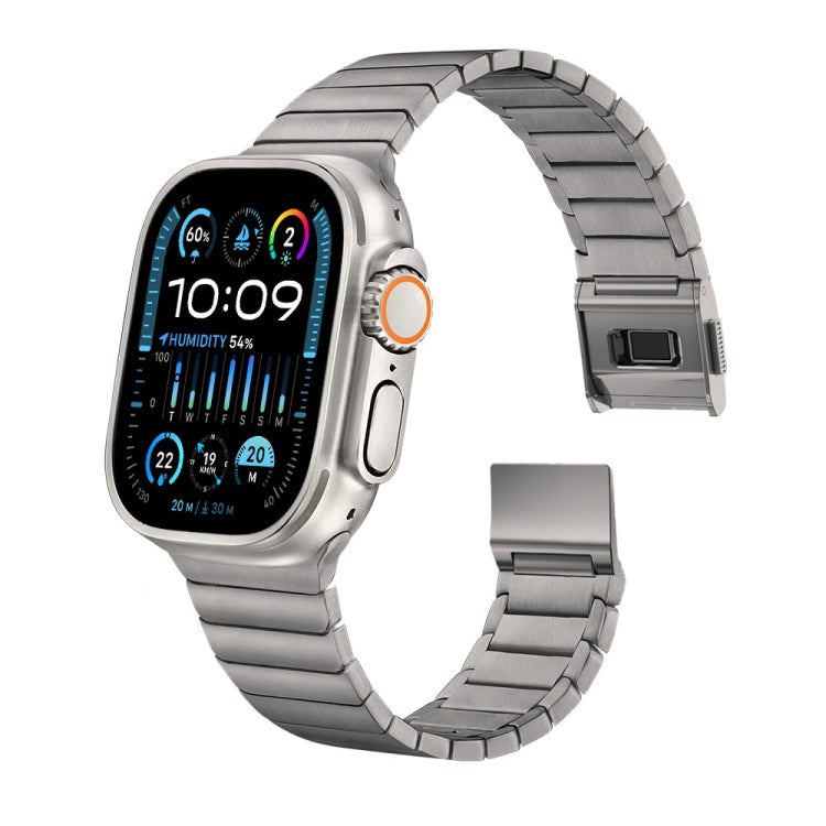For Apple Watch 46mm / 49mm / 45mm / 44mm Bamboo Norman Buckle Stainless Steel Watch Band(Natural) by bashfashion