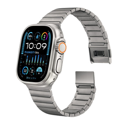 For Apple Watch 46mm / 49mm / 45mm / 44mm Bamboo Norman Buckle Stainless Steel Watch Band(Natural) by bashfashion