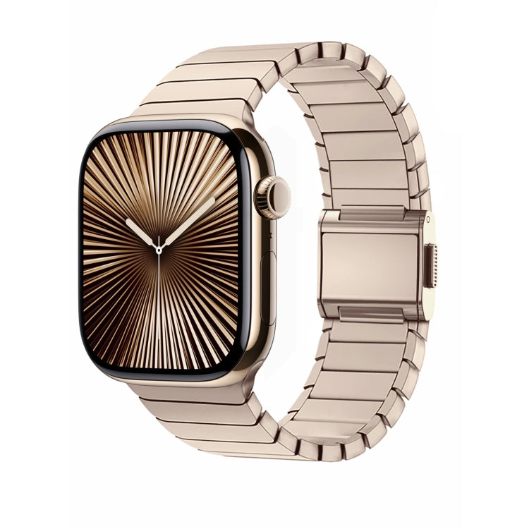 For Apple Watch 42mm / 41mm / 40mm / 38mm Bamboo Norman Buckle Stainless Steel Watch Band(Gold) by bashfashion