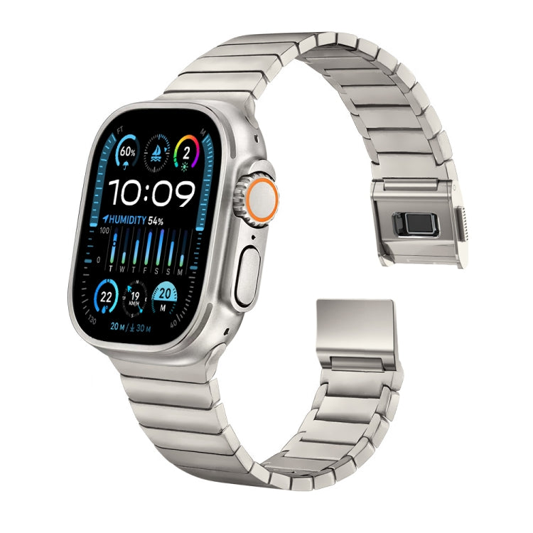 For Apple Watch 42mm / 41mm / 40mm / 38mm Bamboo Norman Buckle Stainless Steel Watch Band(Titanium Color) by bashfashion