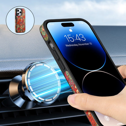 For iPhone 15 Pro Denior D23 MagSafe Detachable Zipper Wallet Holder Phone Case(Red) by Denior