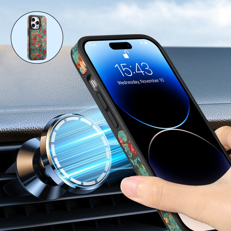 For iPhone 14 Pro Denior D23 MagSafe Detachable Zipper Wallet Holder Phone Case(Blue) by Denior