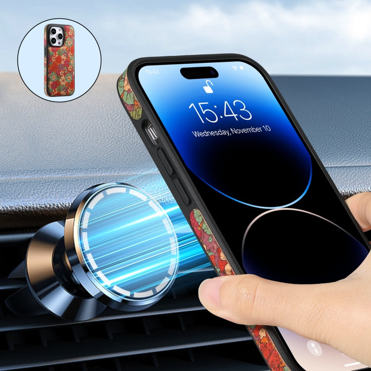 For iPhone 13 Pro Denior D23 MagSafe Detachable Zipper Wallet Holder Phone Case(Red) by Denior