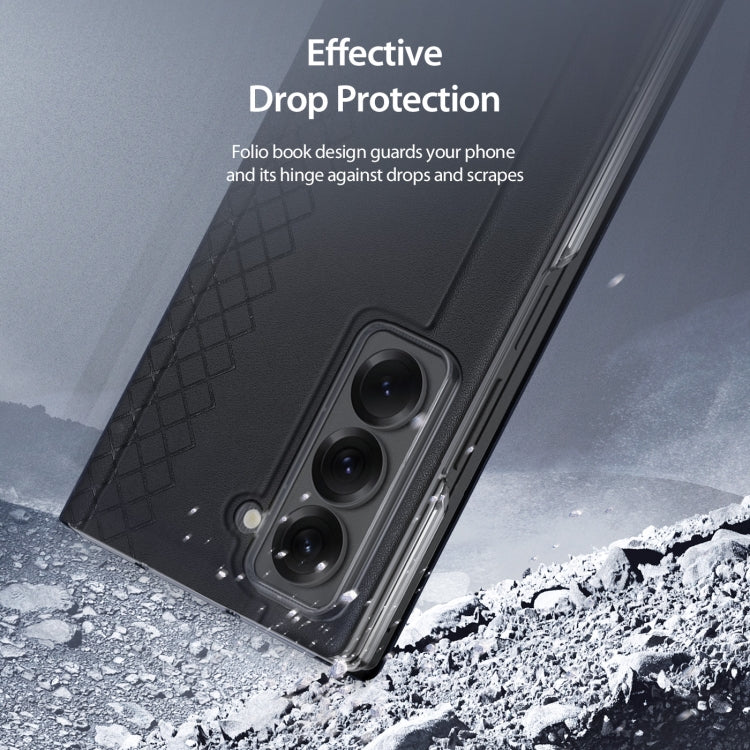For Samsung Galaxy Z Fold Special DUX DUCIS Bril Series PU + TPU Phone Case(Black) by DUX DUCIS