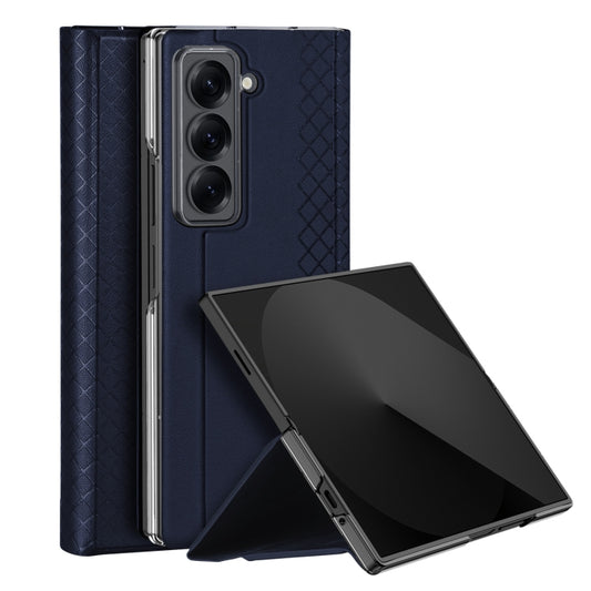 For Samsung Galaxy Z Fold Special DUX DUCIS Bril Series PU + TPU Phone Case(Blue) by DUX DUCIS