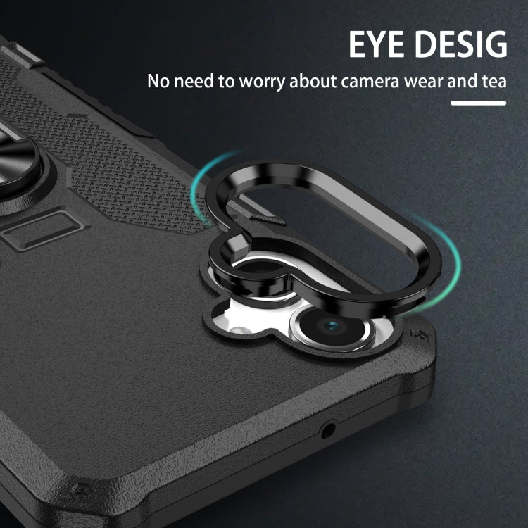 For Samsung Galaxy A06 4G Ring Holder Armor Hybrid Phone Case(Black) by bashfashion