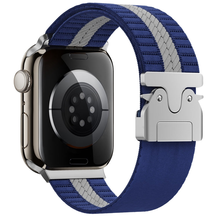 For Apple Watch 42mm / 41mm / 40mm / 38mm Parachute Buckle Braided Nylon Watch Band(Blue White) by bashfashion