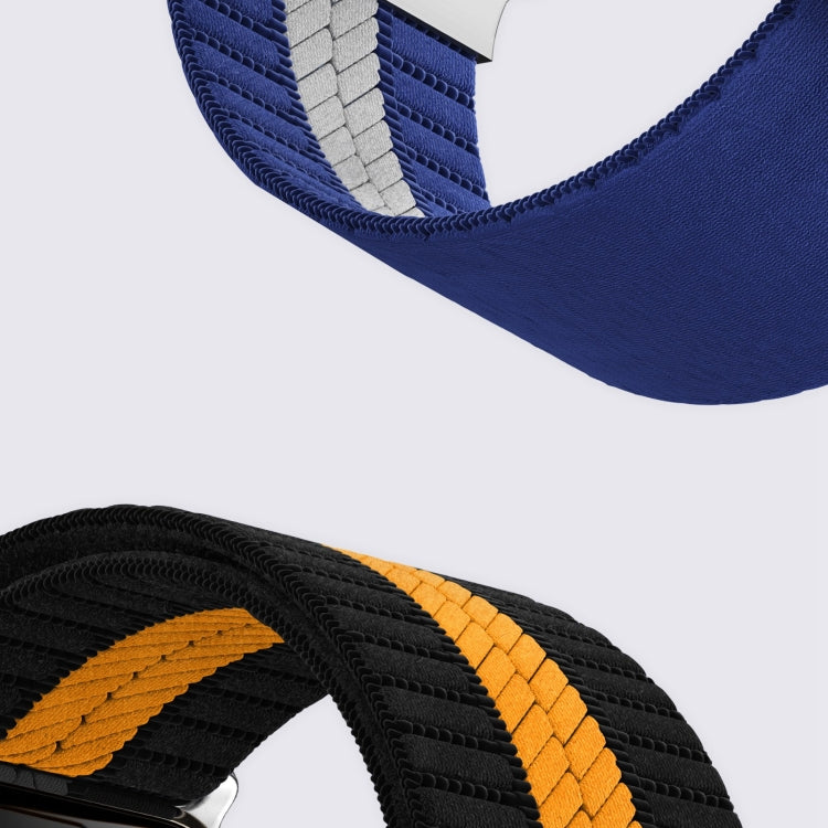 For Apple Watch 46mm / 49mm / 45mm / 44mm Parachute Buckle Braided Nylon Watch Band(Black White) by bashfashion