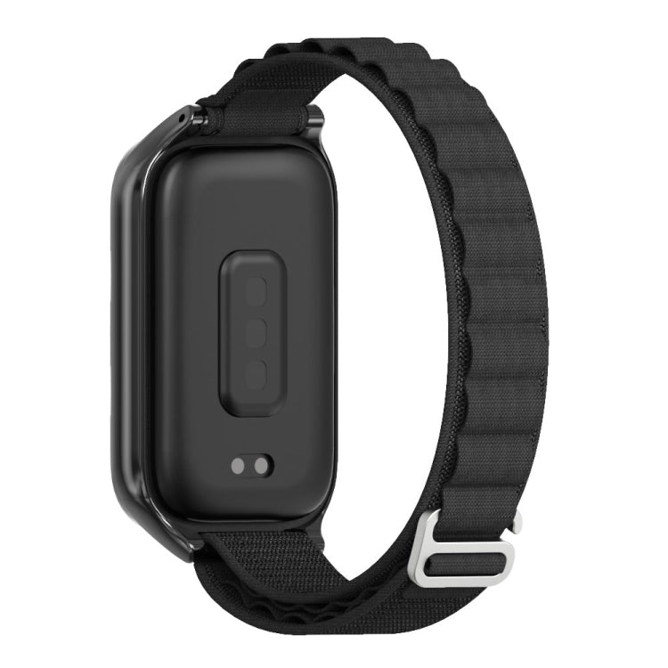 For Xiaomi Smart Band 9 Active / Redmi Band 3 Mijobs Metal Shell Nylon Watch Band(Black) by MIJOBS