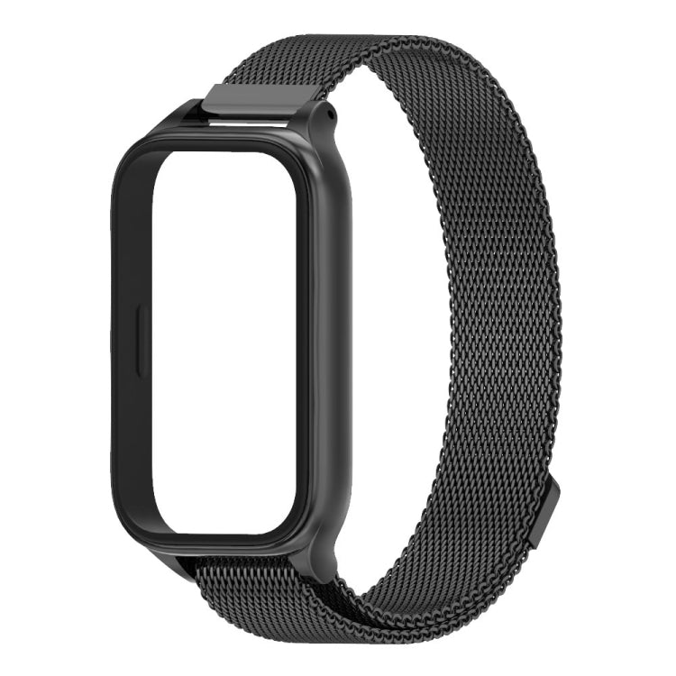 For Xiaomi Smart Band 9 Active / Redmi Band 3 Mijobs Metal Shell Milan Magnetic Watch Band(Black) by MIJOBS