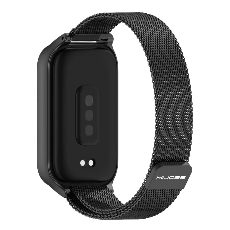 For Xiaomi Smart Band 9 Active / Redmi Band 3 Mijobs Metal Shell Milan Magnetic Watch Band(Black) by MIJOBS