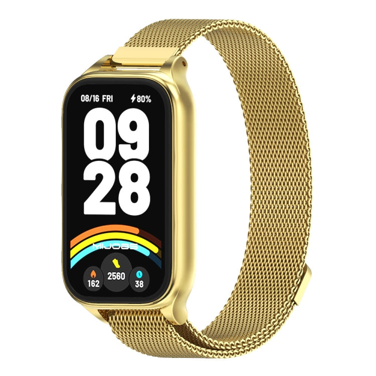 For Xiaomi Smart Band 9 Active / Redmi Band 3 Mijobs Metal Shell Milan Magnetic Watch Band(Gold) by MIJOBS