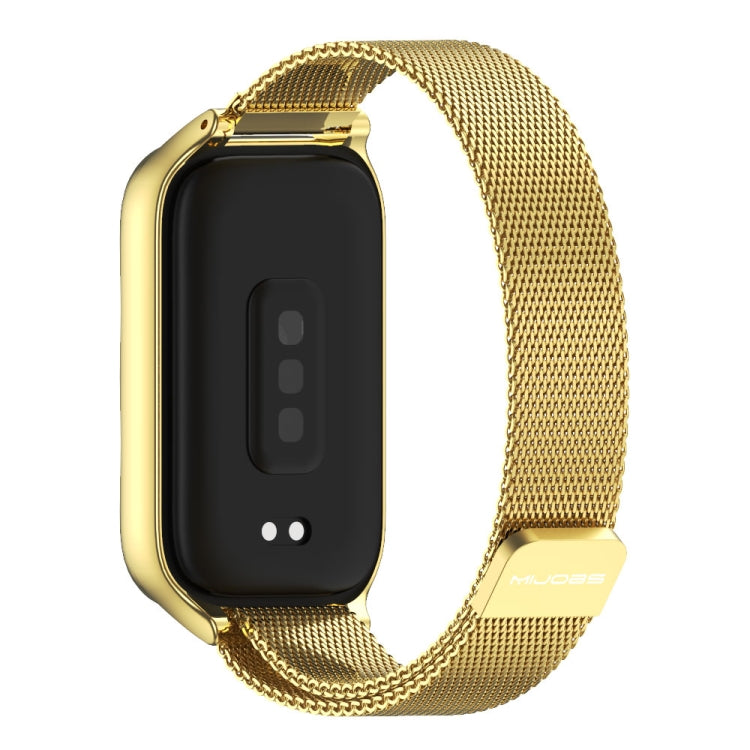 For Xiaomi Smart Band 9 Active / Redmi Band 3 Mijobs Metal Shell Milan Magnetic Watch Band(Gold) by MIJOBS