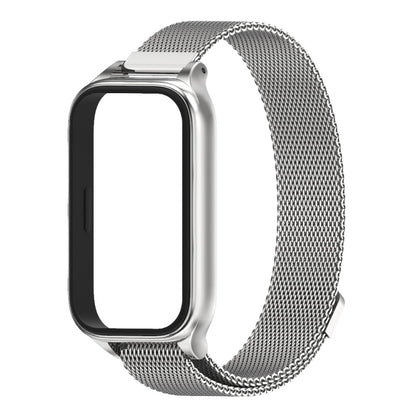 For Xiaomi Smart Band 9 Active / Redmi Band 3 Mijobs Metal Shell Milan Magnetic Watch Band(Silver) by MIJOBS