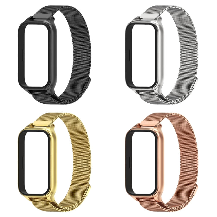 For Xiaomi Smart Band 9 Active / Redmi Band 3 Mijobs Metal Shell Milan Magnetic Watch Band(Silver) by MIJOBS