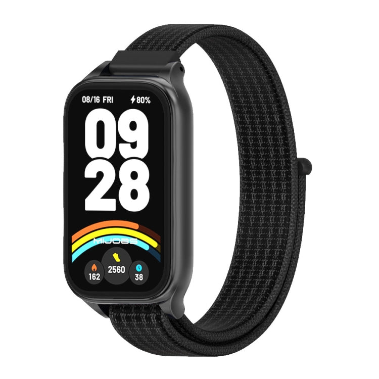 For Xiaomi Smart Band 9 Active / Redmi Band 3 Mijobs Metal Shell Nylon Loop Watch Band(Black) by MIJOBS