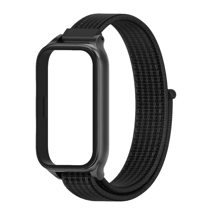 For Xiaomi Smart Band 9 Active / Redmi Band 3 Mijobs Metal Shell Nylon Loop Watch Band(Black) by MIJOBS