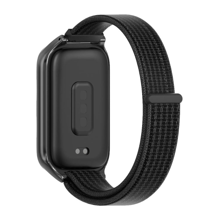 For Xiaomi Smart Band 9 Active / Redmi Band 3 Mijobs Metal Shell Nylon Loop Watch Band(Black) by MIJOBS