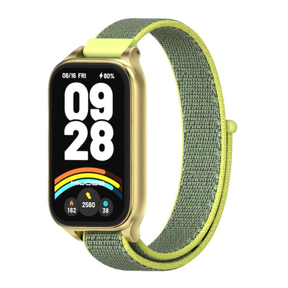 For Xiaomi Smart Band 9 Active / Redmi Band 3 Mijobs Metal Shell Nylon Loop Watch Band(Bright Yellow Gold) by MIJOBS