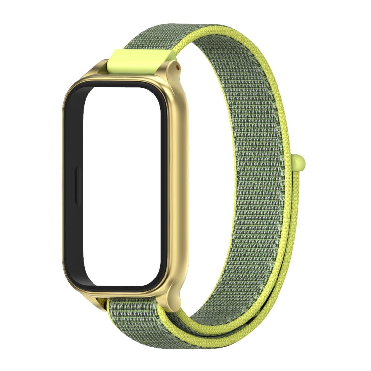 For Xiaomi Smart Band 9 Active / Redmi Band 3 Mijobs Metal Shell Nylon Loop Watch Band(Bright Yellow Gold) by MIJOBS