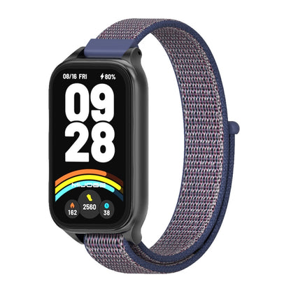 For Xiaomi Smart Band 9 Active / Redmi Band 3 Mijobs Metal Shell Nylon Loop Watch Band(Midnight Blue Black) by MIJOBS