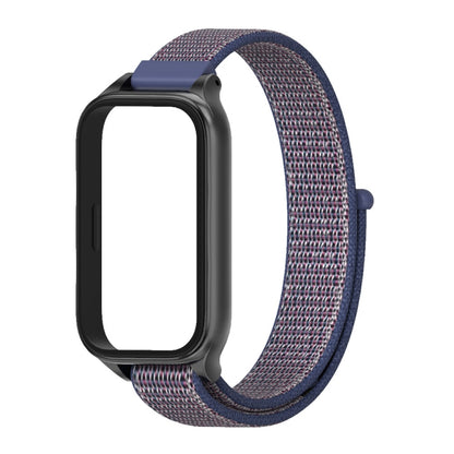 For Xiaomi Smart Band 9 Active / Redmi Band 3 Mijobs Metal Shell Nylon Loop Watch Band(Midnight Blue Black) by MIJOBS