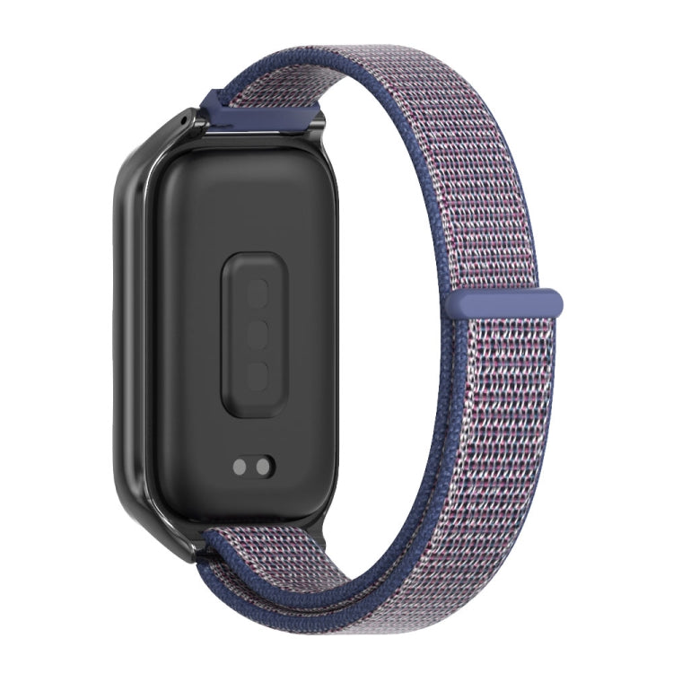 For Xiaomi Smart Band 9 Active / Redmi Band 3 Mijobs Metal Shell Nylon Loop Watch Band(Midnight Blue Black) by MIJOBS