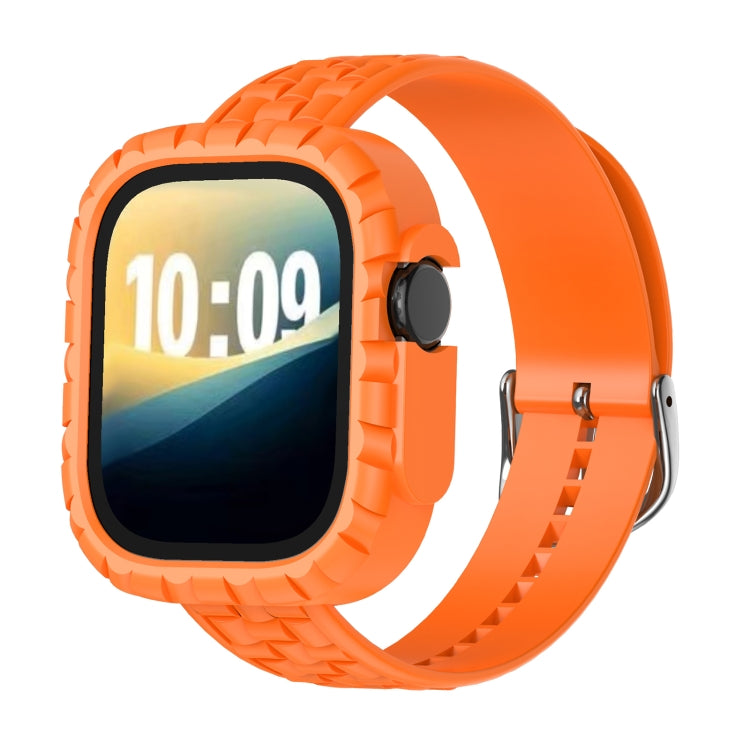 For Apple Watch 42 / 44 / 45 / 46mm TPU Case Integrated Watch Band(Orange) by bashfashion
