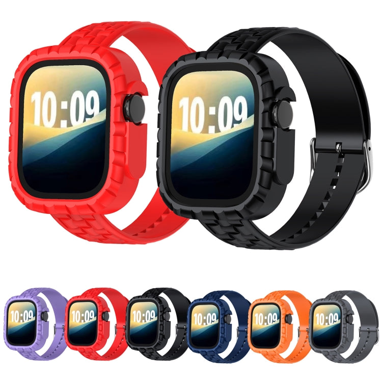 For Apple Watch 42 / 44 / 45 / 46mm TPU Case Integrated Watch Band(Orange) by bashfashion
