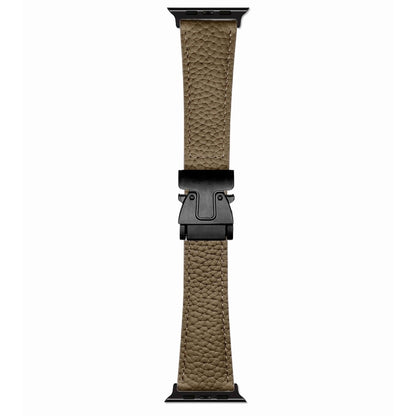 For Apple Watch 42mm / 41mm / 40mm / 38mm Magnetic Parachute Buckle Litchi Genuine Leather Watch Band(Dark Brown) by bashfashion