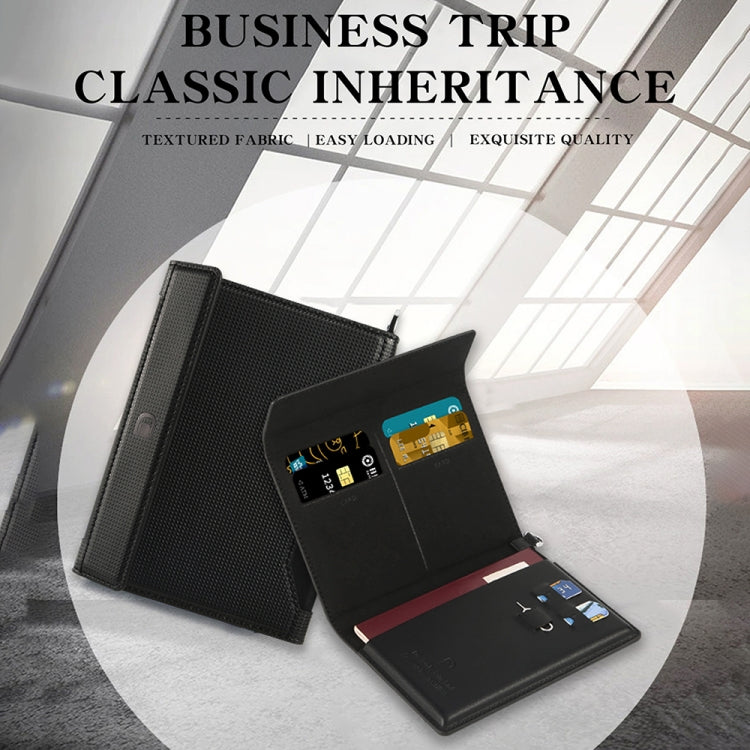 Multifunctional Travel Document Bag RFID Anti-Theft Passport Book(Black) by bashfashion