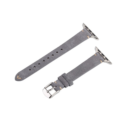 For Apple Watch 42mm / 41mm / 40mm / 38mm Matte Genuine Leather Watch Band(Grey) by bashfashion