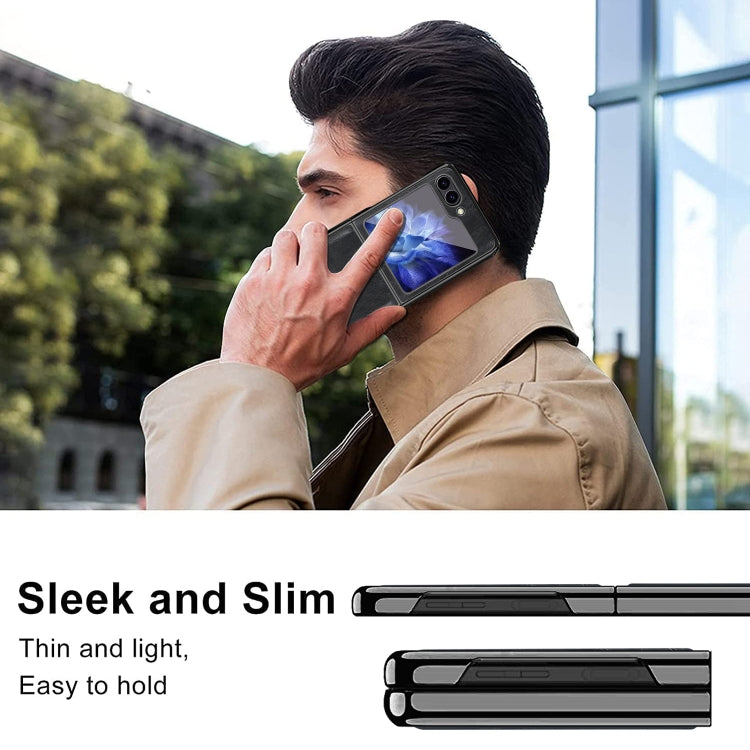 For Samsung Galaxy Z Flip5 VIETAO Crazy Horse Texture PU Phone Case(Brown) by VIETAO