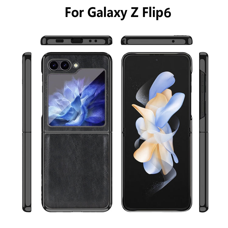 For Samsung Galaxy Z Flip6 / Flip7 FE VIETAO Crazy Horse Texture PU Phone Case(Black) by VIETAO