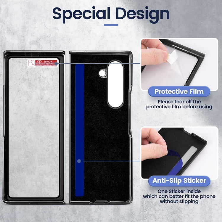 For Samsung Galaxy Z Fold5 VIETAO Crazy Horse Texture PU Phone Case(Black) by VIETAO