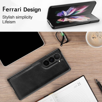 For Samsung Galaxy Z Fold5 VIETAO Crazy Horse Texture PU Phone Case(Black) by VIETAO