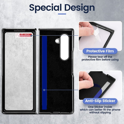 For Samsung Galaxy Z Fold6 VIETAO Crazy Horse Texture PU Phone Case(Red) by VIETAO