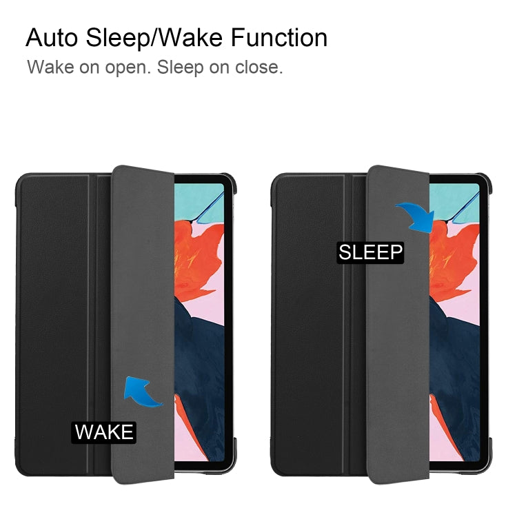 For iPad Air 11 2024 / 2022 / 2020 10.9 Custer Texture Horizontal Flip Leather Case with Three-folding Holder & Sleep / Wake-up Function(Black) by bashfashion