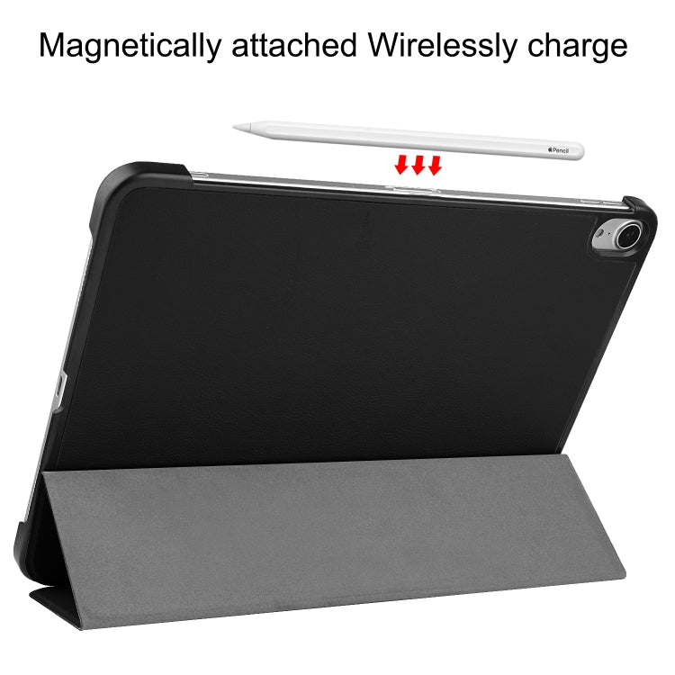For iPad Air 11 2024 / 2022 / 2020 10.9 Custer Texture Horizontal Flip Leather Case with Three-folding Holder & Sleep / Wake-up Function(Black) by bashfashion