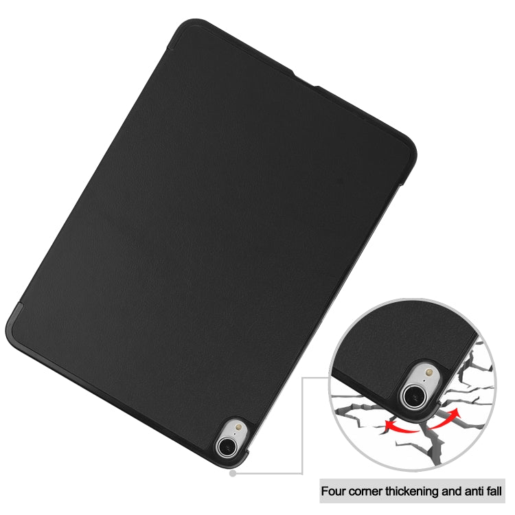For iPad Air 11 2024 / 2022 / 2020 10.9 Custer Texture Horizontal Flip Leather Case with Three-folding Holder & Sleep / Wake-up Function(Black) by bashfashion