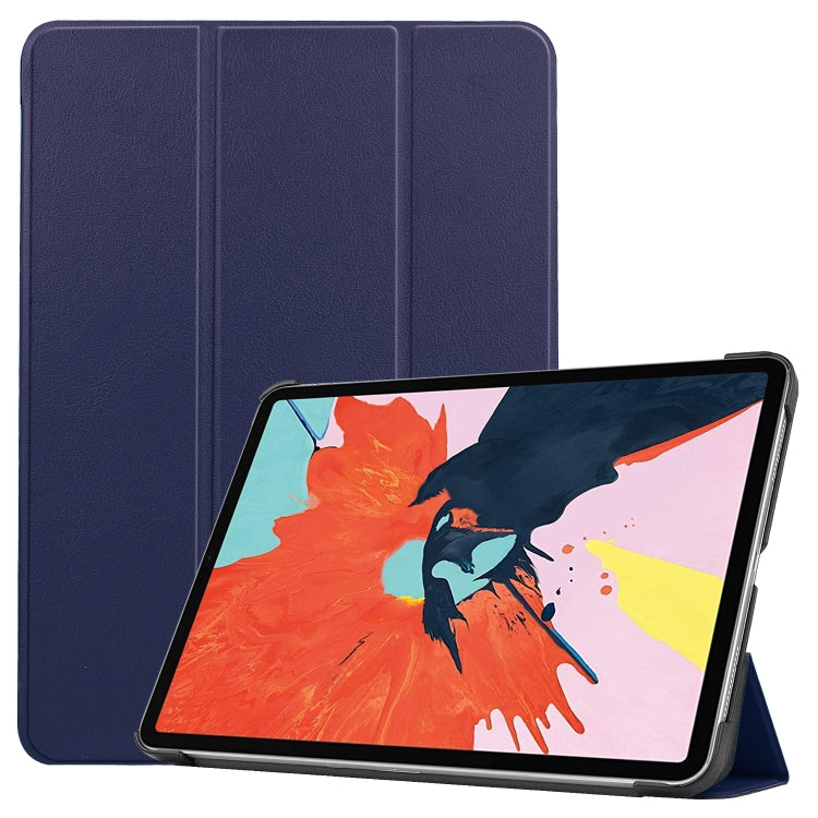 For iPad Air 11 2024 / 2022 / 2020 10.9 Custer Texture Horizontal Flip Leather Case with Three-folding Holder & Sleep / Wake-up Function(Dark Blue) by bashfashion