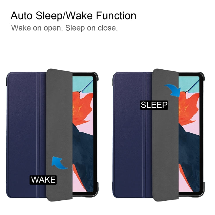 For iPad Air 11 2024 / 2022 / 2020 10.9 Custer Texture Horizontal Flip Leather Case with Three-folding Holder & Sleep / Wake-up Function(Dark Blue) by bashfashion
