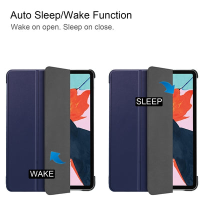 For iPad Air 11 2024 / 2022 / 2020 10.9 Custer Texture Horizontal Flip Leather Case with Three-folding Holder & Sleep / Wake-up Function(Dark Blue) by bashfashion