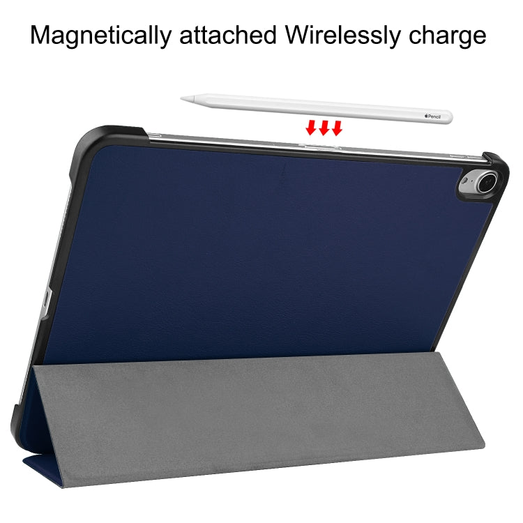 For iPad Air 11 2024 / 2022 / 2020 10.9 Custer Texture Horizontal Flip Leather Case with Three-folding Holder & Sleep / Wake-up Function(Dark Blue) by bashfashion