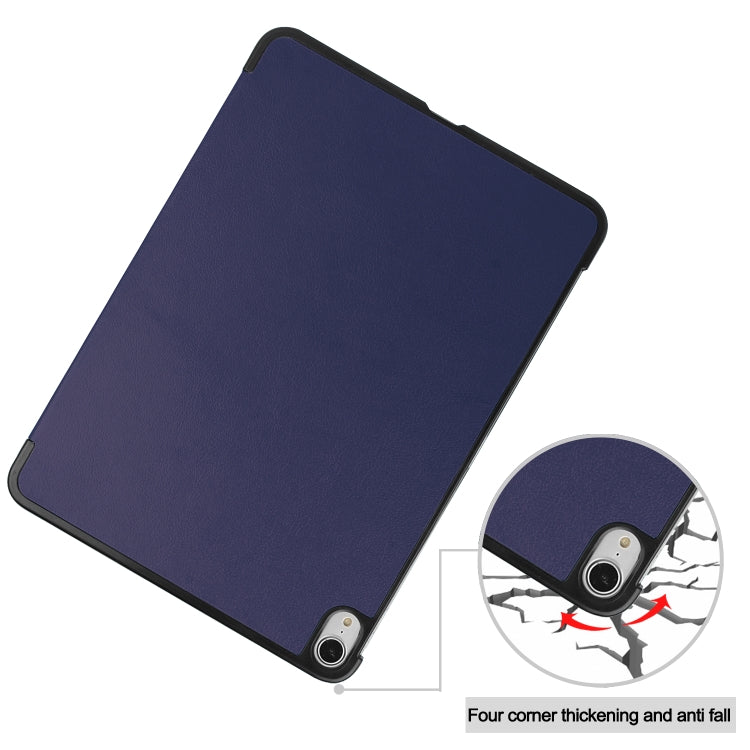 For iPad Air 11 2024 / 2022 / 2020 10.9 Custer Texture Horizontal Flip Leather Case with Three-folding Holder & Sleep / Wake-up Function(Dark Blue) by bashfashion